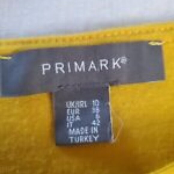 Primark Mustard Yellow 3/4 Ruffle Sleeve Blouse Size 6 - Picture 4 of 5